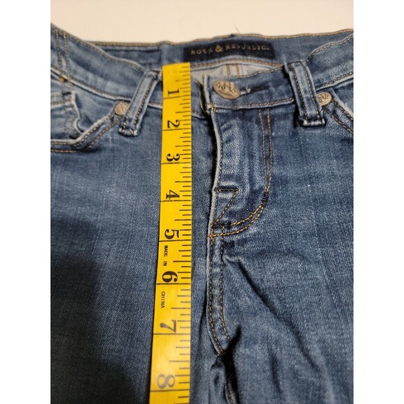 Rock & Republic Size M Berlin Distressed Skinny  Denim Jeans STRETCH - Picture 7 of 10